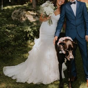 Wore this at my wedding for a few hours and then had it dry cleaned.